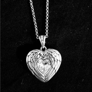 Brighton Angel Wings Crystal Heart Reversible Necklace